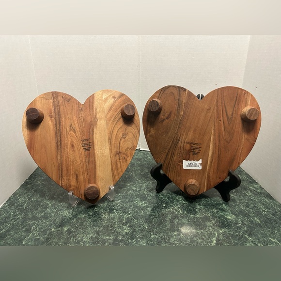 Wooden Valentine’s Heart Risers & Matching Wooden Heart Bowl - Picture 3 of 8